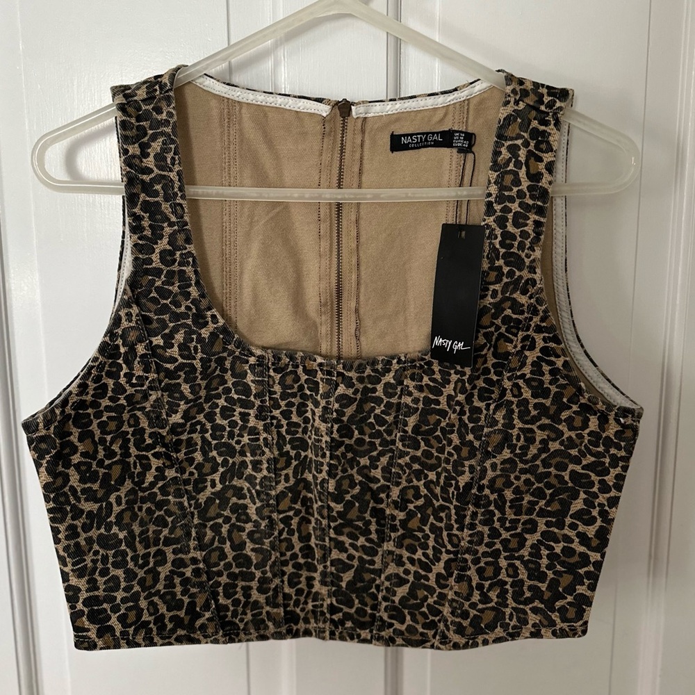 Nasty Gal Animal Print Crop Top